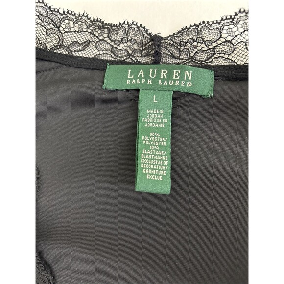 Lauren Ralph Lauren Velvet Lace Faux Wrap Top Womens Large Black Whimsygoth - Picture 5 of 8